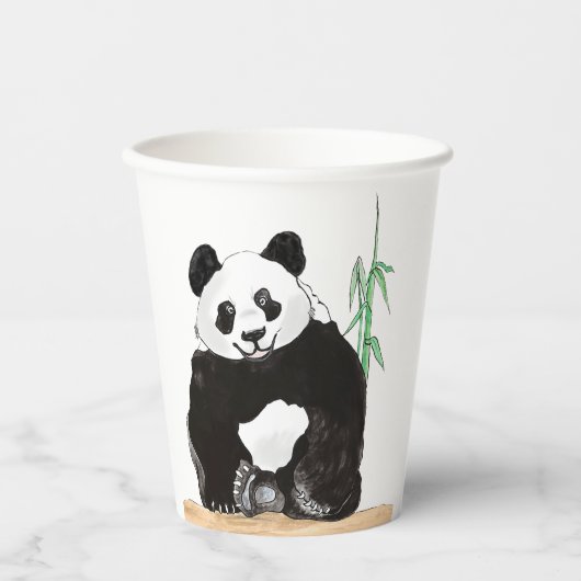 Niedlich Panda  Pappbecher (Vorderseite)