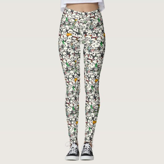 Niedlich Panda Pattern Leggings (Vorderseite)