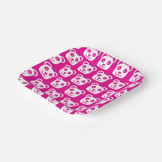 Niedlich Panda Pattern Pappteller (Gewinkelt)