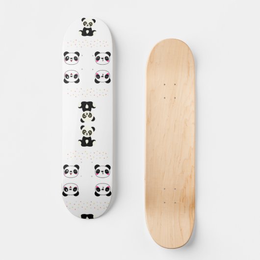 Niedlich Panda Pattern Skateboard (Vorderseite)