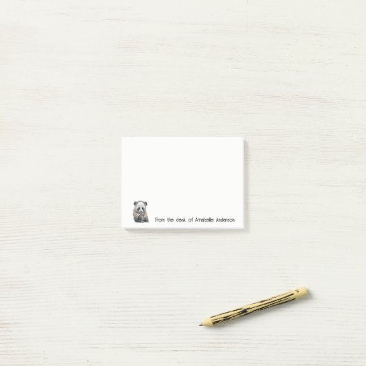 Niedlich Panda personalisieren Post-it Klebezettel (Auf Schreibtisch)