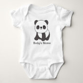 Niedlich Panda Personalisiert Baby Bodysuit Baby Strampler (Vorderseite)