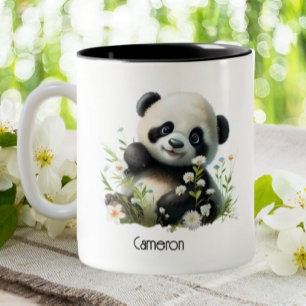 Niedlich Panda Personalisiert Zweifarbige Tasse