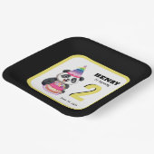 Niedlich Panda - Personalisierter Geburtstag Pappteller (Gewinkelt)