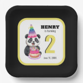 Niedlich Panda - Personalisierter Geburtstag Pappteller (Vorderseite)