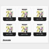 Niedlich Panda - Personalisierter Geburtstag Quadratischer Aufkleber (Blatt)