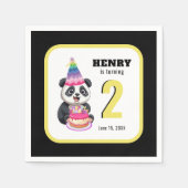 Niedlich Panda - Personalisierter Geburtstag Serviette (Vorderseite)