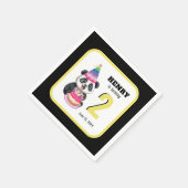 Niedlich Panda - Personalisierter Geburtstag Serviette (Ecke)