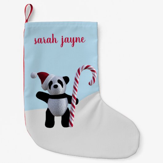 Niedlich Panda Personalisierter Strumpf Kleiner Weihnachtsstrumpf (Vorderseite)