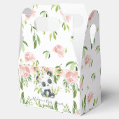 Niedlich Panda Pink Floral Bamboo Babydusche Gebur Geschenkschachtel (Geöffnet)