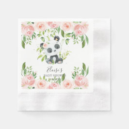 Niedlich Panda Pink Floral Bamboo Babydusche Gebur Serviette