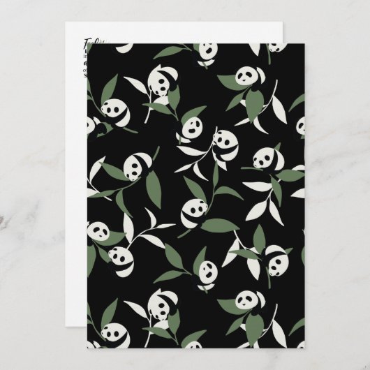 Niedlich Panda Playing Bamboo Garden Dankeskarte (Vorne/Hinten)