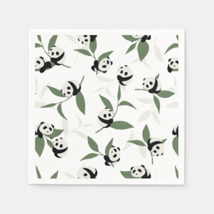Niedlich Panda Playing Bamboo Garden Serviette