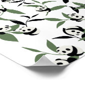 Niedlich Panda Playing Bamboo Garden White Ver Poster (Ecke)