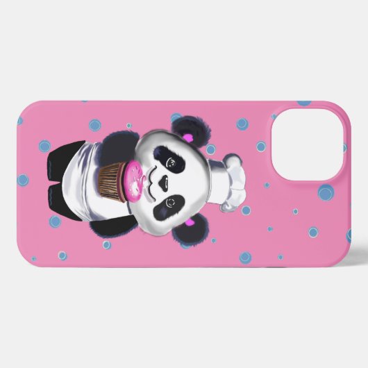 Niedlich Panda Polka Dot iPhone Hülle (Rückseite (Horizontal))