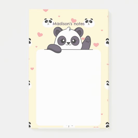 Niedlich Panda Post-it Klebezettel (Vorderseite)