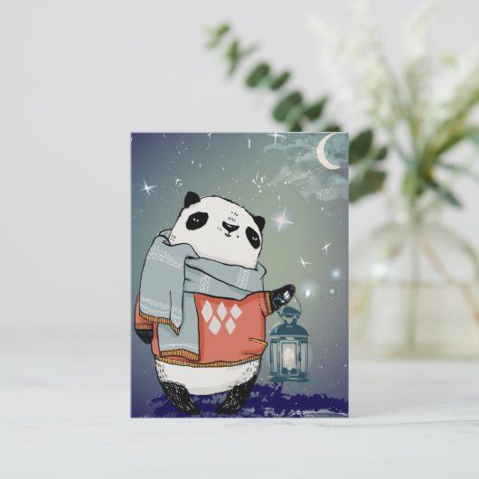 Niedlich Panda Postkarte (Stehend Vorderseite)