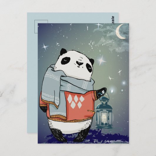 Niedlich Panda Postkarte (Vorne/Hinten)