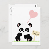 Niedlich Panda Postkarte (Vorne/Hinten)