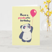 Niedlich Panda Pub Pandastic Bday Funny Birthday Karte (Gelbe Blume)