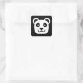Niedlich Panda Quadratischer Aufkleber (Tasche)