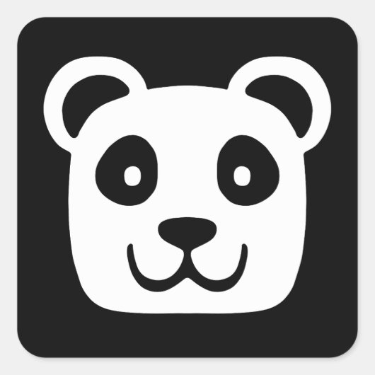 Niedlich Panda Quadratischer Aufkleber (Vorderseite)