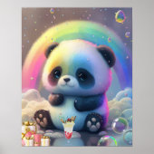 Niedlich Panda Rainbow Colorful Modern Kinderzimme Poster (Vorne)