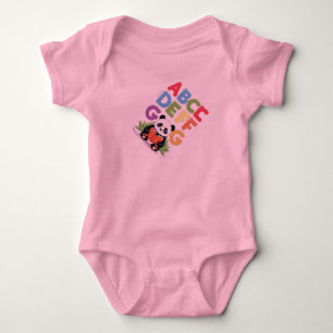 Niedlich Panda Reading - farbenfroher ABCD FG T - Baby Strampler