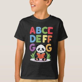 Niedlich Panda Reading - farbenfroher ABCD FG T - T-Shirt