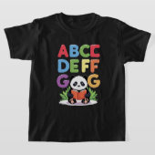Niedlich Panda Reading - farbenfroher ABCD FG T -  T-Shirt (Ablage )