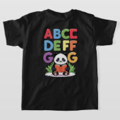 Niedlich Panda Reading - farbenfroher ABCD FG T -  T-Shirt (AblageHinten)