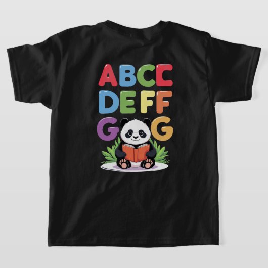Niedlich Panda Reading - farbenfroher ABCD FG T -  T-Shirt (AblageHinten)