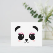 Niedlich-Panda-Rosa-Wimpern Postkarte (Stehend Vorderseite)