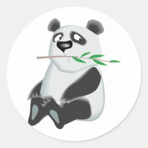 Niedlich Panda Runder Aufkleber