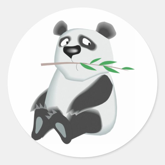Niedlich Panda Runder Aufkleber (Vorderseite)