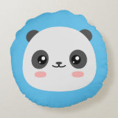 Niedlich Panda Rundes Kissen (Rückseite)