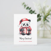 Niedlich Panda Santa Merry Weihnachten (Stehend Vorderseite)