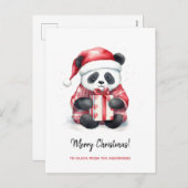 Niedlich Panda Santa Merry Weihnachten (Vorne/Hinten)