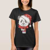 Niedlich Panda Santa's Hat Weihnachts Panda Bär Lo T-Shirt (Vorderseite)