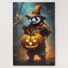 Niedlich Panda Scarecrow Halloween Puzzle