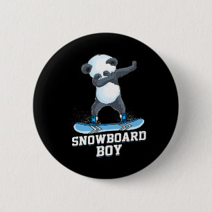 Niedlich Panda Snowboarden Skifahren Dabbing Panda Button