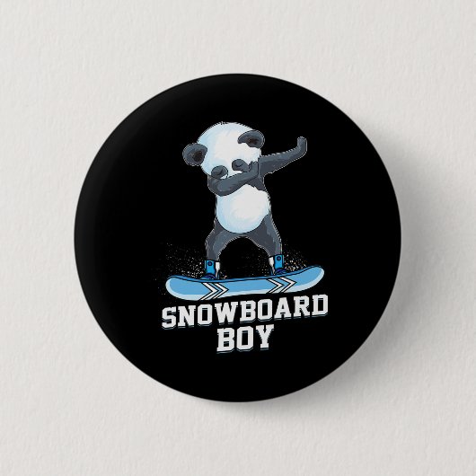 Niedlich Panda Snowboarden Skifahren Dabbing Panda Button (Vorderseite)
