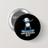 Niedlich Panda Snowboarden Skifahren Dabbing Panda Button (Vorne & Hinten)