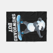 Niedlich Panda Snowboarden Skifahren Dabbing Panda Fleecedecke (Vorderseite (Horizontal))
