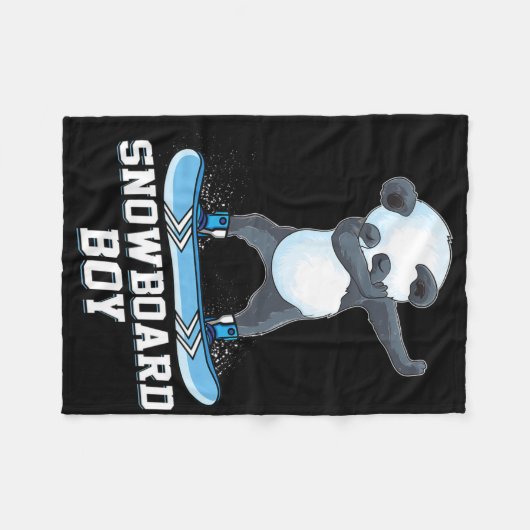 Niedlich Panda Snowboarden Skifahren Dabbing Panda Fleecedecke (Vorderseite (Horizontal))