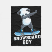 Niedlich Panda Snowboarden Skifahren Dabbing Panda Fleecedecke (Vorderseite)