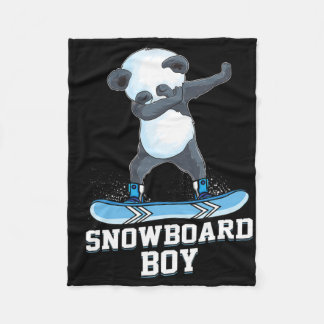 Niedlich Panda Snowboarden Skifahren Dabbing Panda Fleecedecke