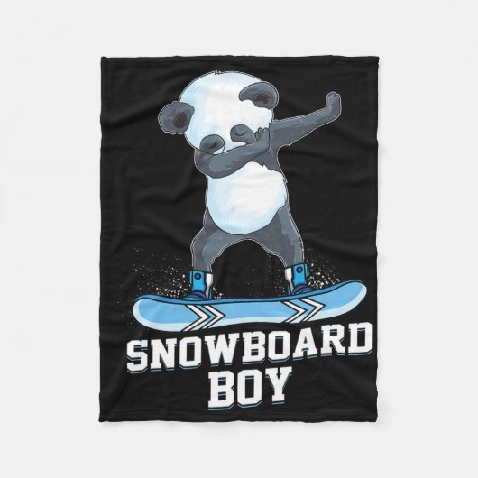 Niedlich Panda Snowboarden Skifahren Dabbing Panda Fleecedecke (Vorderseite)