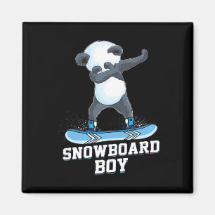 Niedlich Panda Snowboarden Skifahren Dabbing Panda Magnet