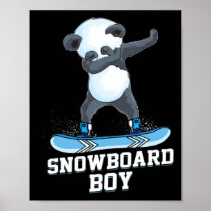 Niedlich Panda Snowboarden Skifahren Dabbing Panda Poster